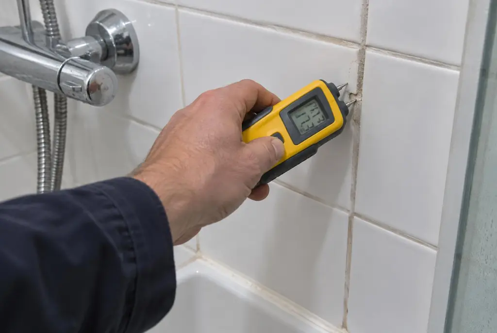 Lekdetectie Wassenaar – vochtmeter op badkamertegels bij de douche